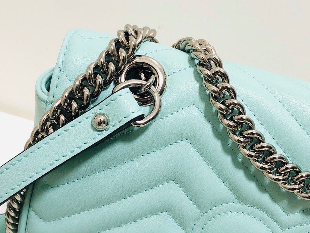 Glami Marmont Small MatelassÃƒÂ© Shoulder Bag Mint Green MatelassÃƒÂ© Chevron For Women 10in/26cm Glami