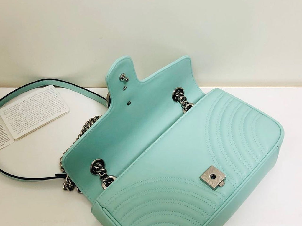 Glami Marmont Small MatelassÃƒÂ© Shoulder Bag Mint Green MatelassÃƒÂ© Chevron For Women 10in/26cm Glami