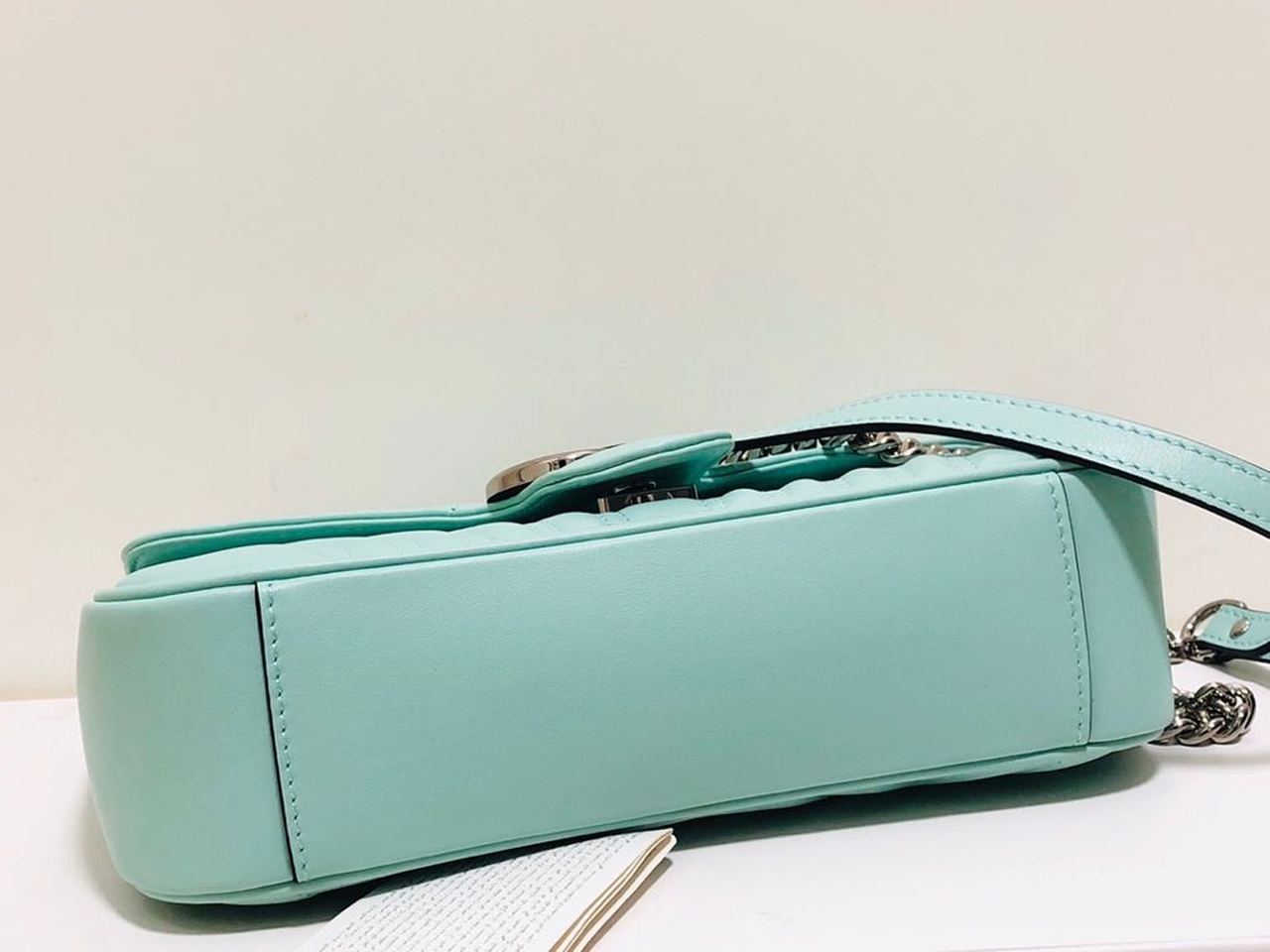 Glami Marmont Small MatelassÃƒÂ© Shoulder Bag Mint Green MatelassÃƒÂ© Chevron For Women 10in/26cm Glami
