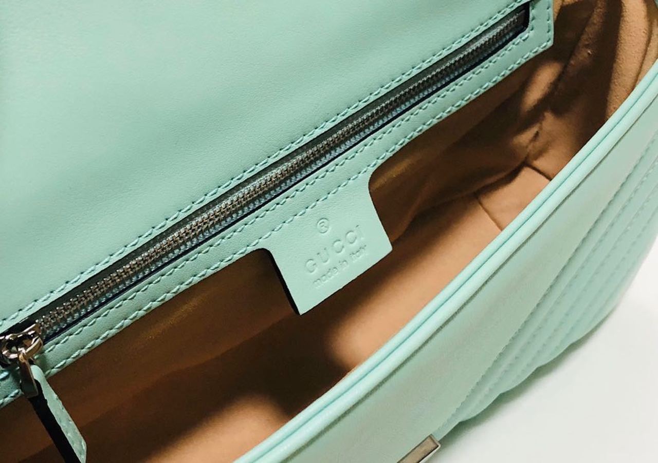 Glami Marmont Small MatelassÃƒÂ© Shoulder Bag Mint Green MatelassÃƒÂ© Chevron For Women 10in/26cm Glami