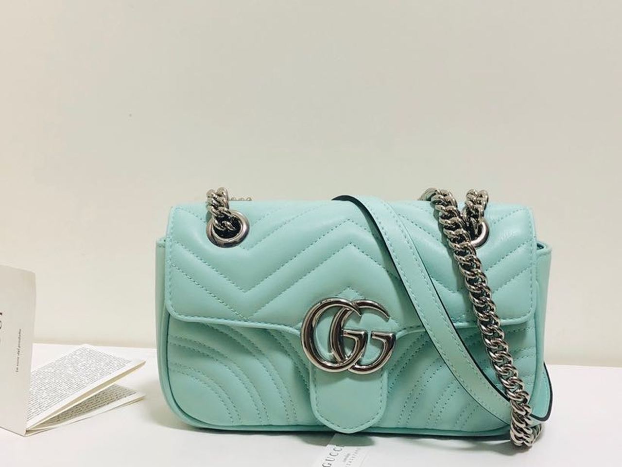 Glami Marmont MatelassÃƒÂ© Mini Bag Mint Green MatelassÃƒÂ© Chevron For Women 8.5in/22cm Glami