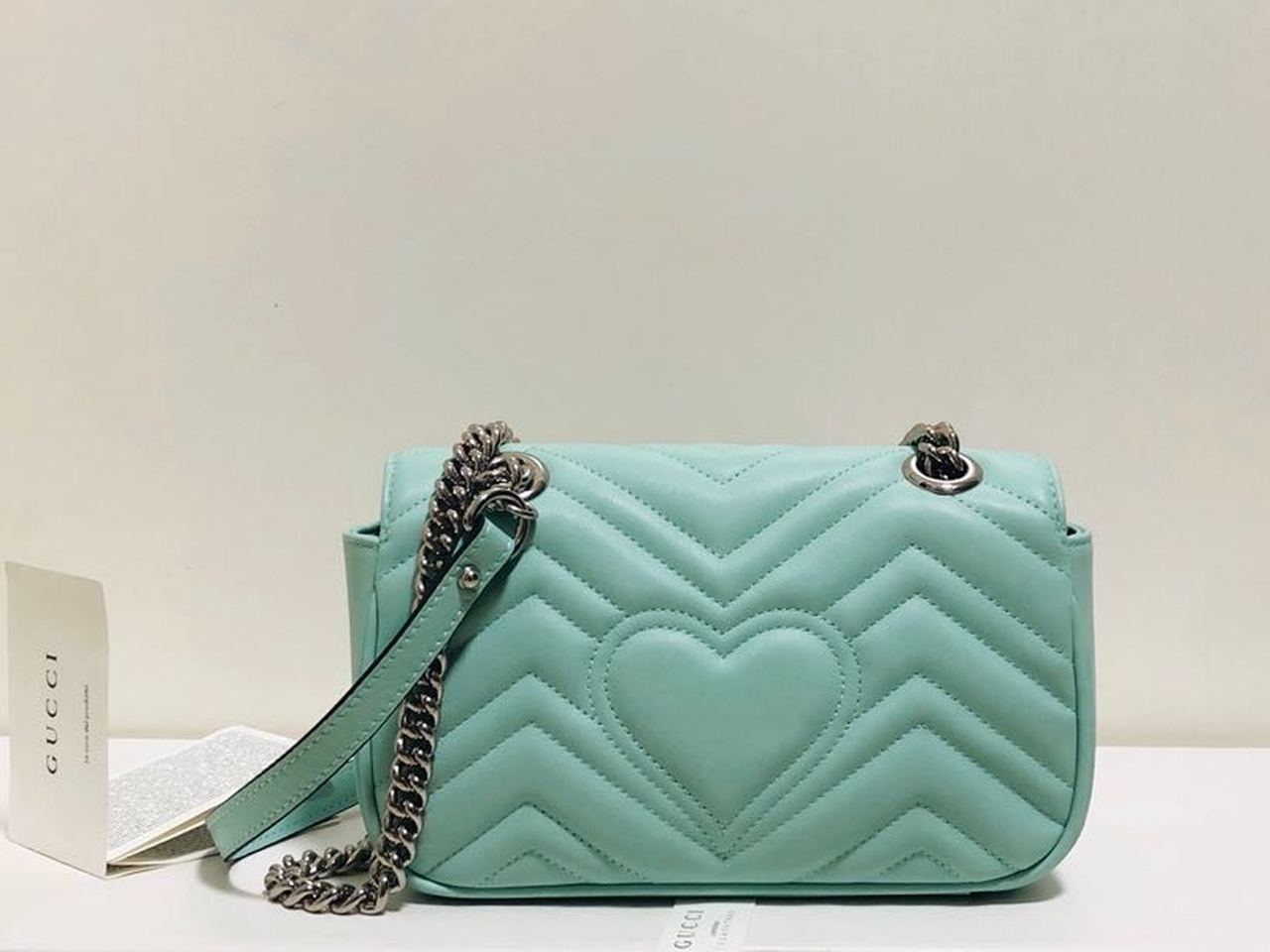 Glami Marmont MatelassÃƒÂ© Mini Bag Mint Green MatelassÃƒÂ© Chevron For Women 8.5in/22cm Glami