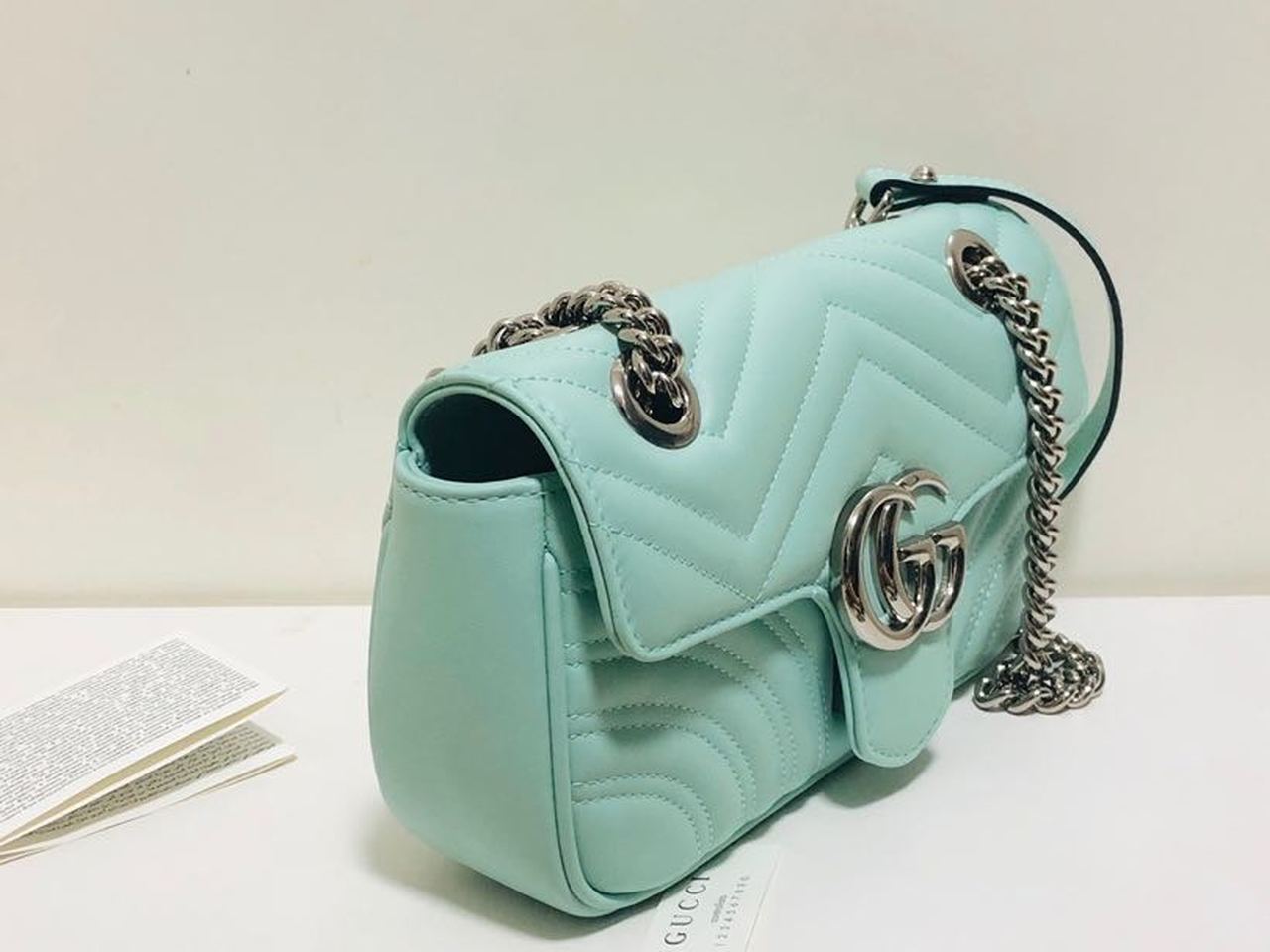 Glami Marmont MatelassÃƒÂ© Mini Bag Mint Green MatelassÃƒÂ© Chevron For Women 8.5in/22cm Glami