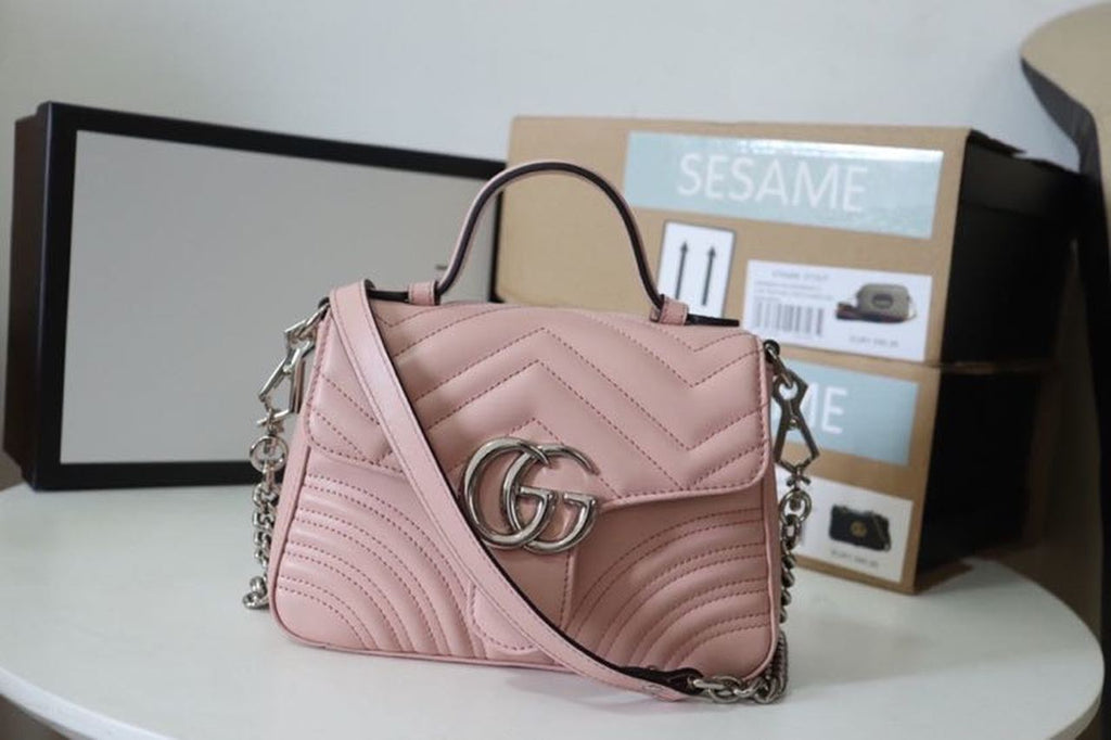 Glami Marmont Mini Top Handle Bag Dusty Pink MatelassÃƒÂ©  For Women 8.3in/21cm  547260 DTGLAMIT 5729