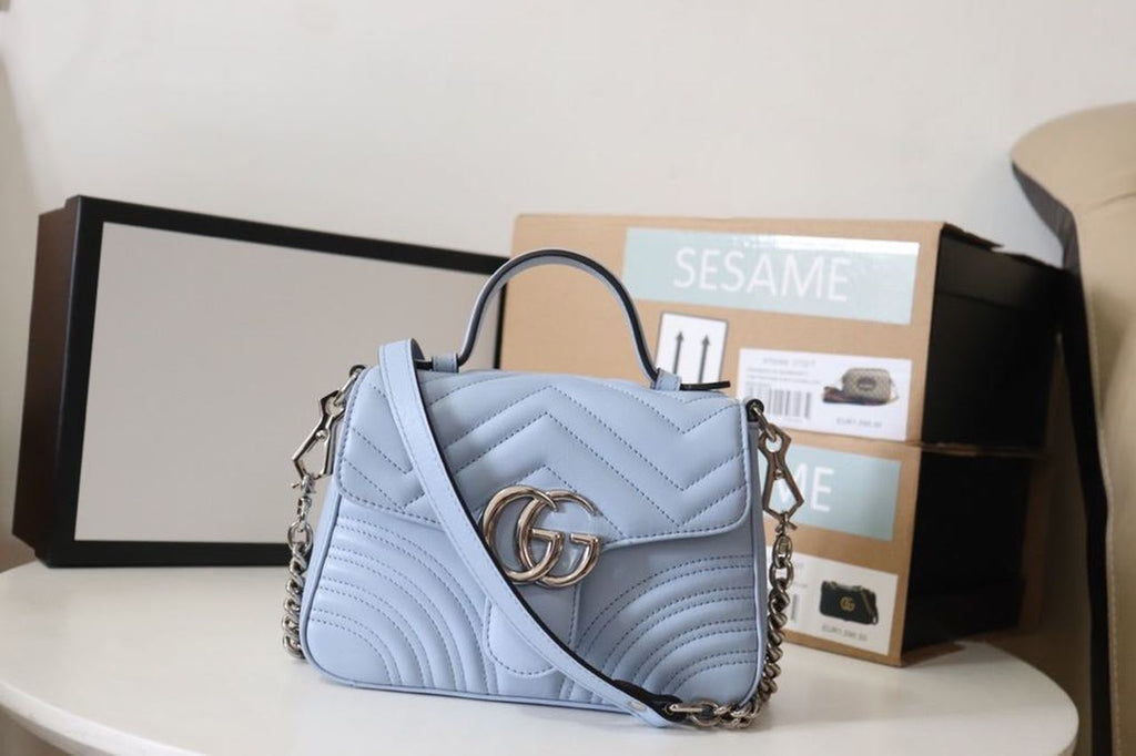 Glami Marmont Mini Top Handle Bag  Sky Blue For Women 8.3in/21cm Glami
