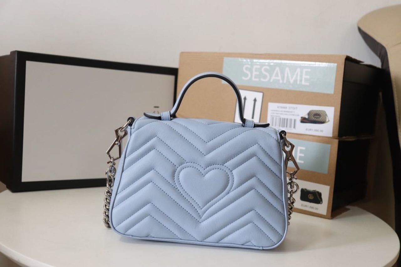 Glami Marmont Mini Top Handle Bag  Sky Blue For Women 8.3in/21cm Glami