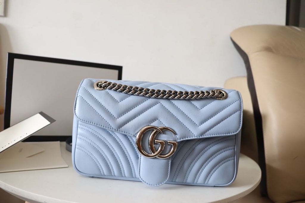 Glami Marmont Small MatelassÃƒÂ© Shoulder Bag Blue Sky For Women 10in/26cm Glami 443497