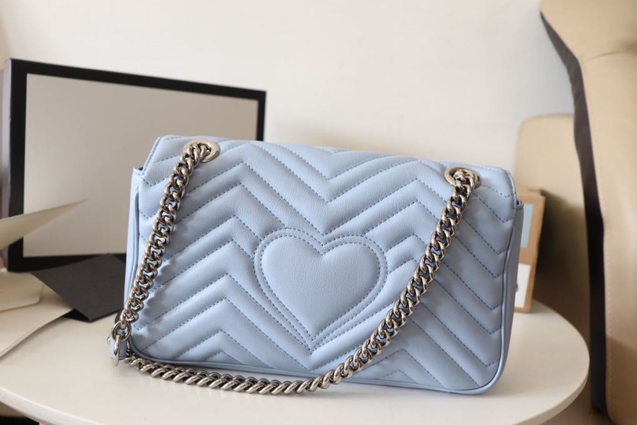 Glami Marmont Small MatelassÃƒÂ© Shoulder Bag Blue Sky For Women 10in/26cm Glami 443497