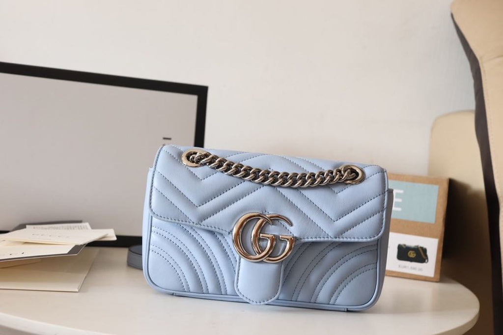 Glami Marmont MatelassÃƒÂ© Mini Bag Sky Blue For Women 8.5in/22cm Glami
