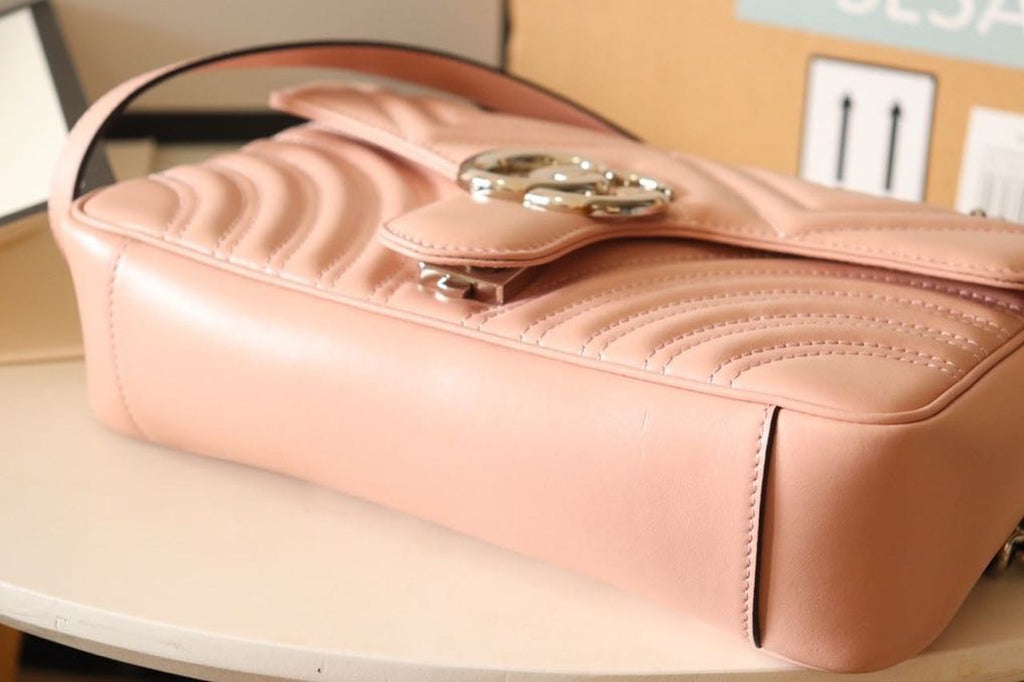 Glami Marmont Small MatelassÃƒÂ© Shoulder Bag Dusty Pink For Women 10in/26cm Glami 443497