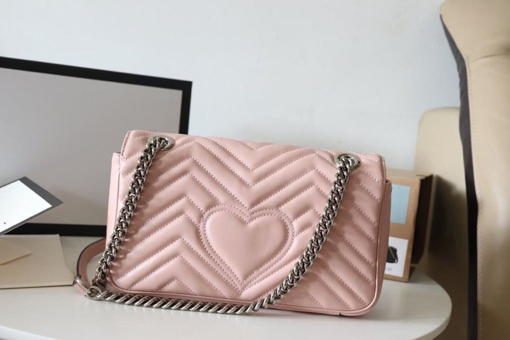 Glami Marmont Small MatelassÃƒÂ© Shoulder Bag Dusty Pink For Women 10in/26cm Glami 443497