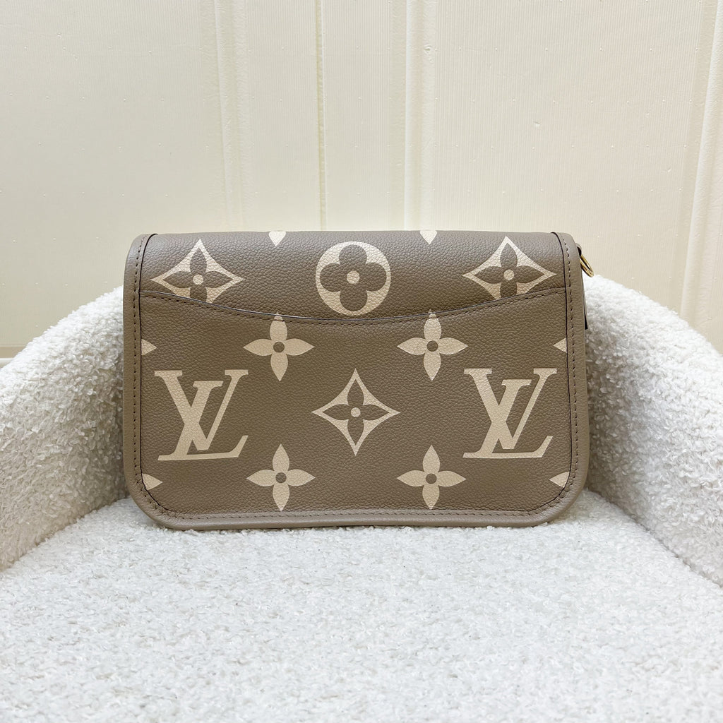 LV Diane PM in Tourterelle (Grey) / Creme Giant Monogram Empreinte Leather and GHW