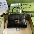 Glami Small Glami Top Handle Bag Black Debossed For Women 11in/29cm Glami 675791 UD9AG 1000