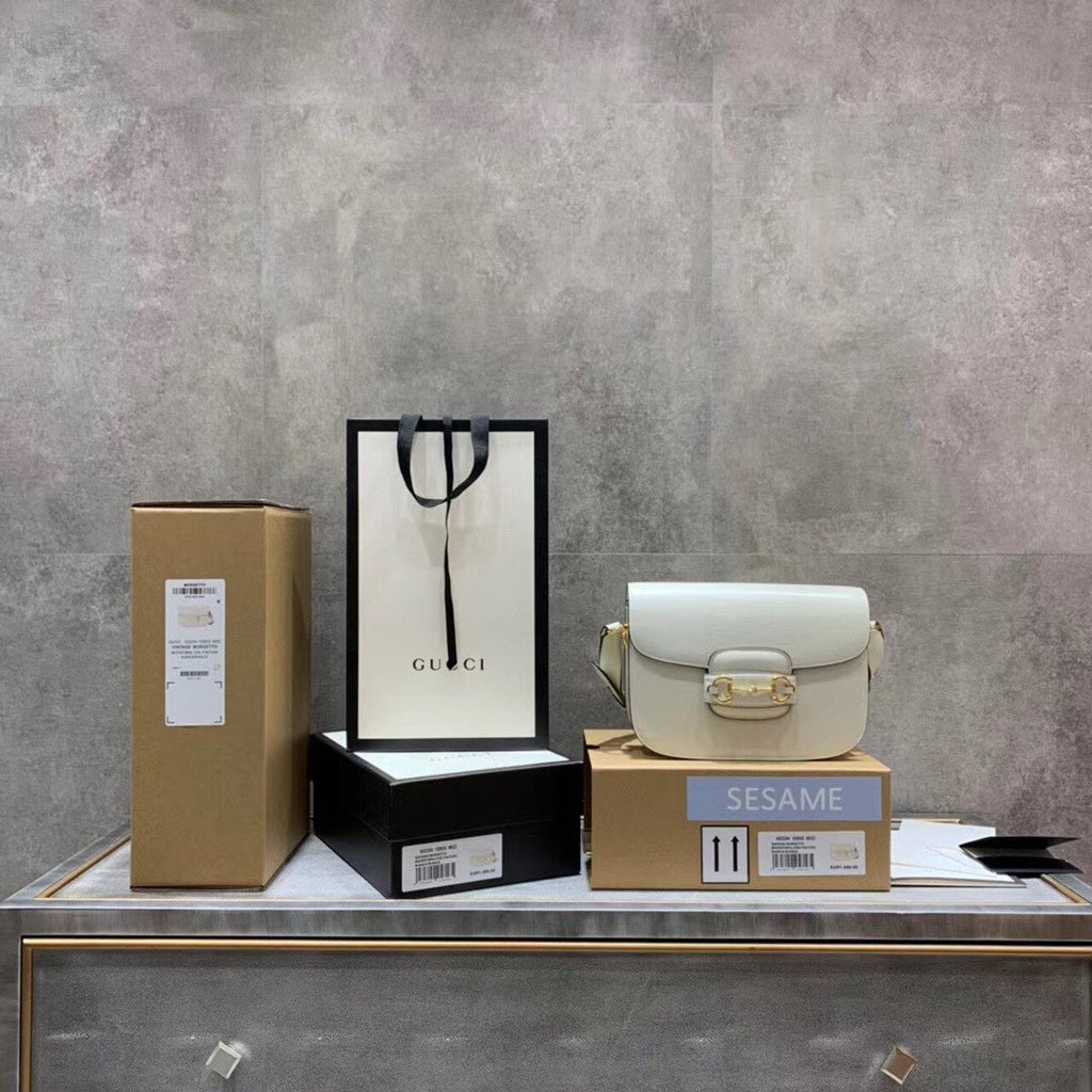 gg Horsebit 1955 Shoulder Bag White For Women 9.8in/25cm gg ‎602204 1DB0G 9022