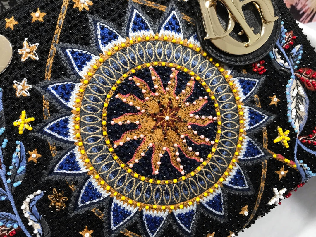 GLAMI MeGLAMIum Lady Bag Gold Toned Hardware Multicolor Black For Women 9.5in/24cm CD
