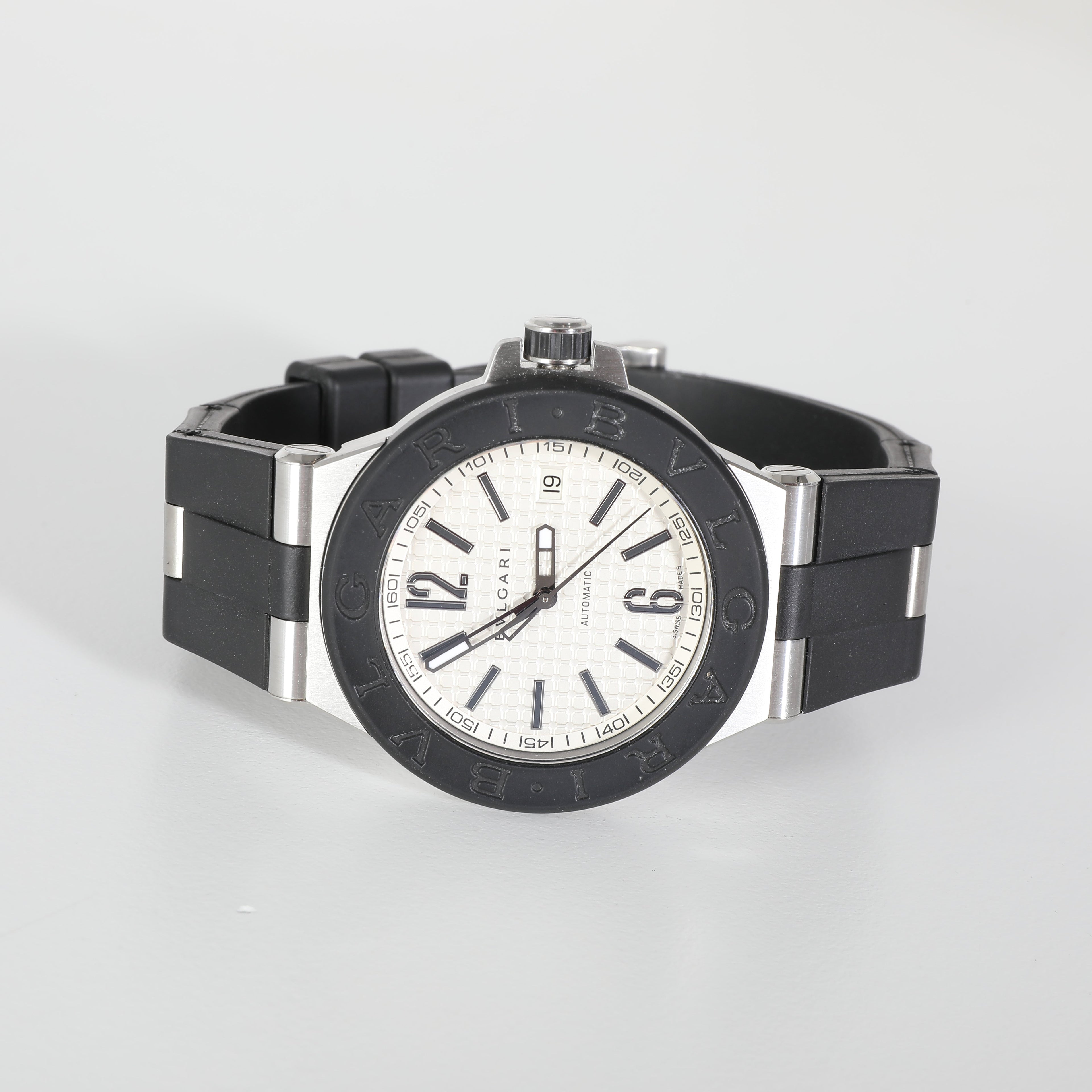 BVLGARI Diagono DG 40 SV Men's Watch in Stainless Steel/Rubber