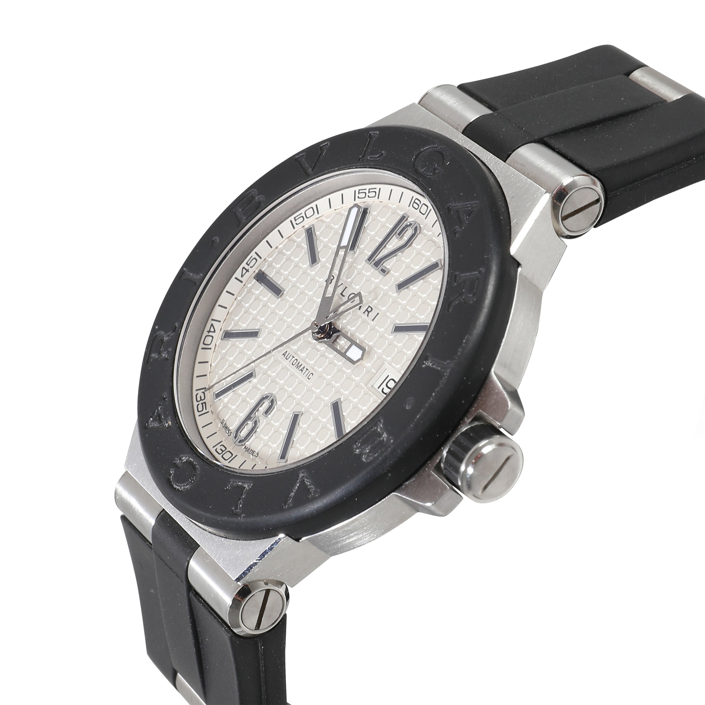BVLGARI Diagono DG 40 SV Men's Watch in Stainless Steel/Rubber
