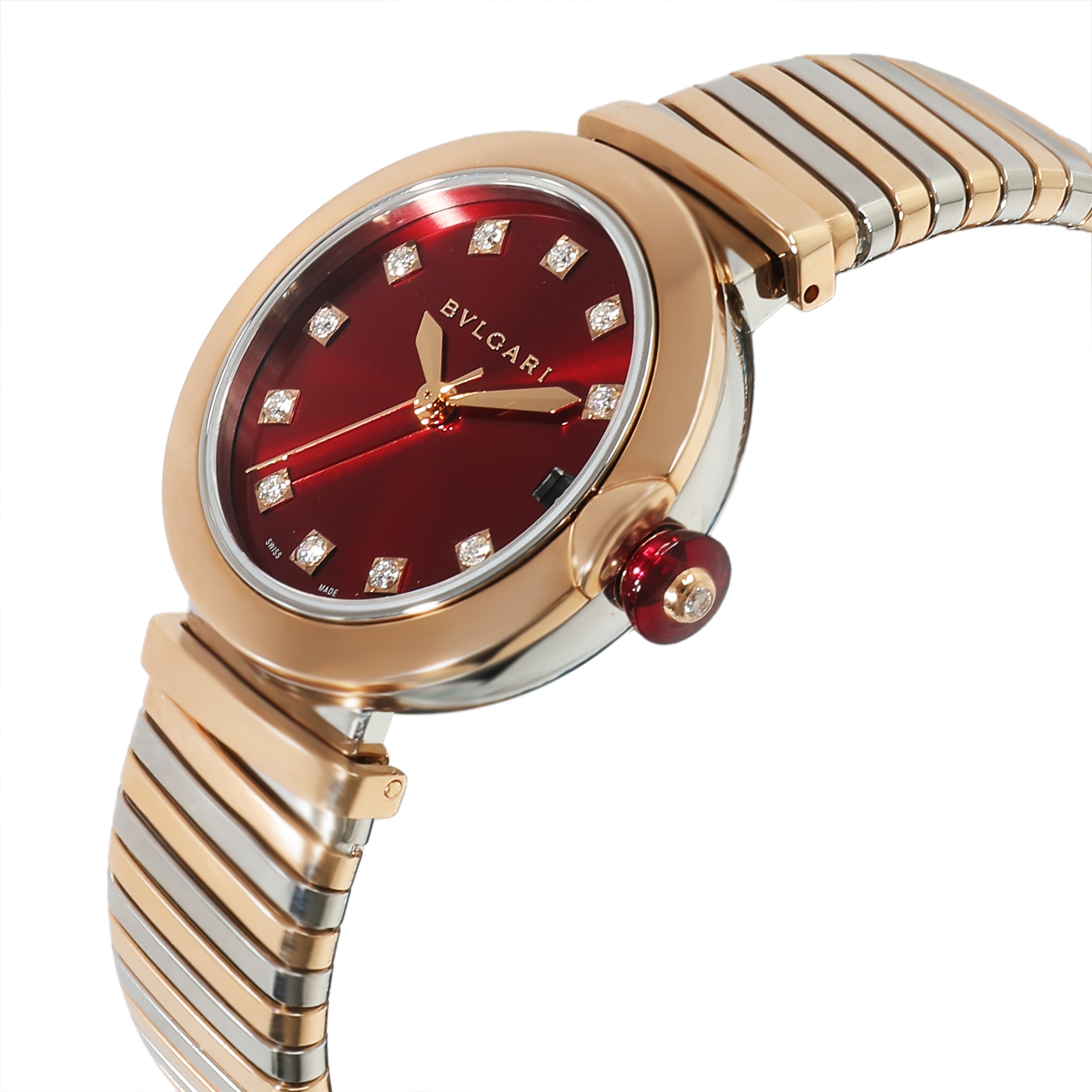 BVLGARI Lvcea Tubogas 103123 Unisex Watch in 18kt Stainless Steel/Rose Gold