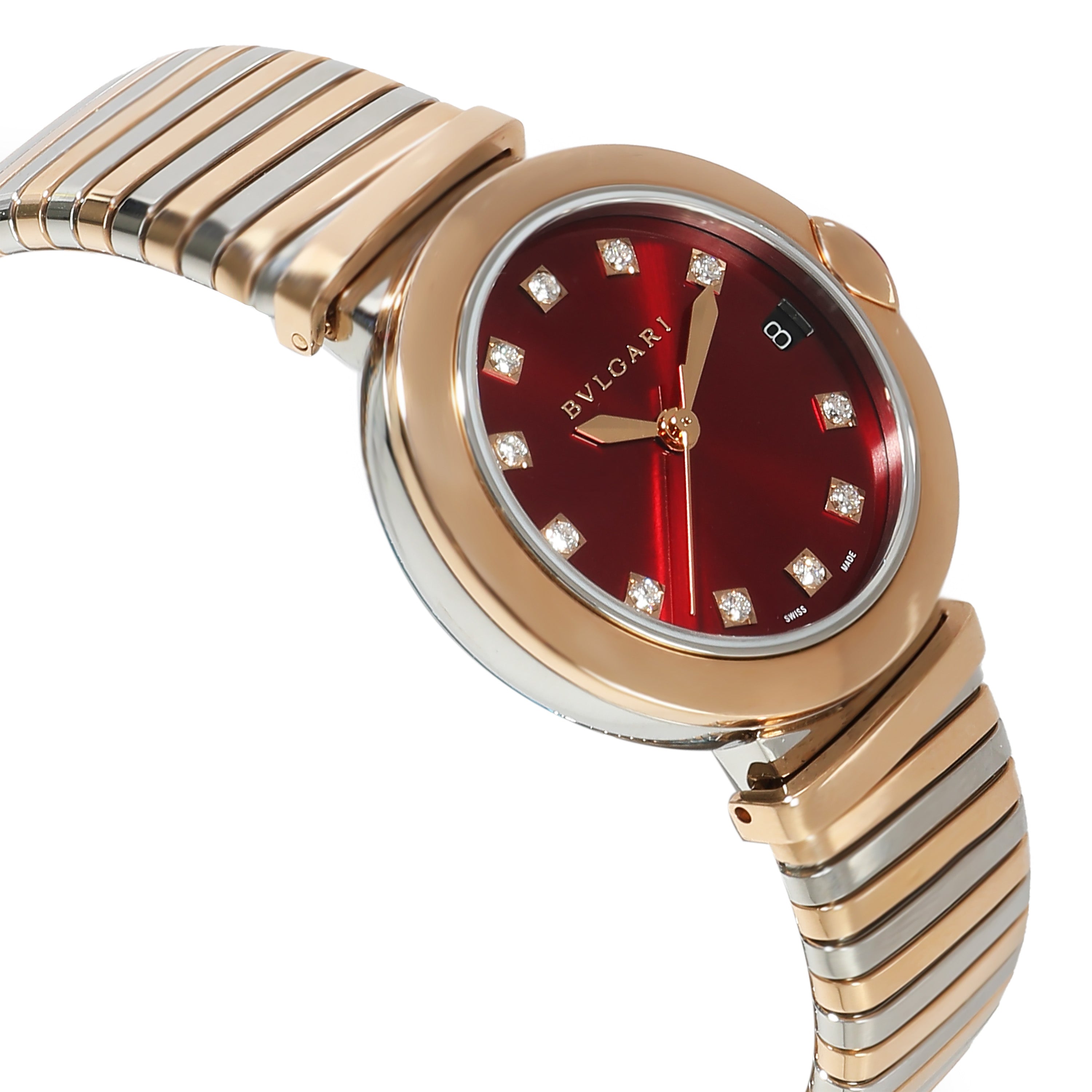 BVLGARI Lvcea Tubogas 103123 Unisex Watch in 18kt Stainless Steel/Rose Gold