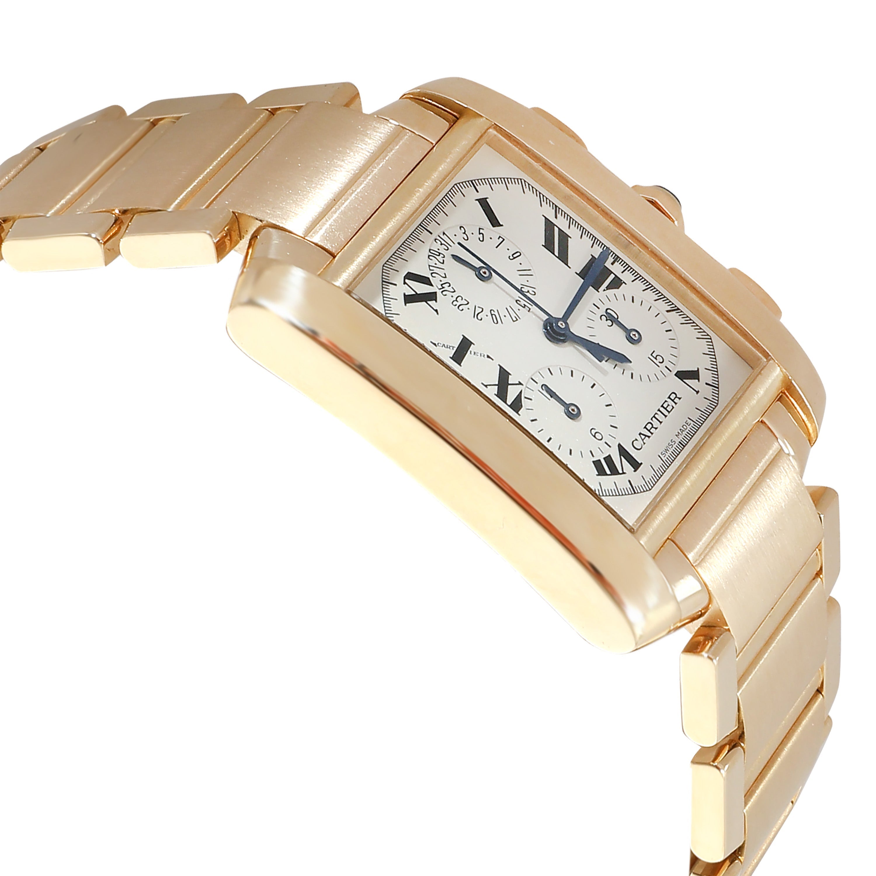 CARTIER Tank Francaise Chronoflex W50005R2 Unisex Watch in 18kt Yellow Gold