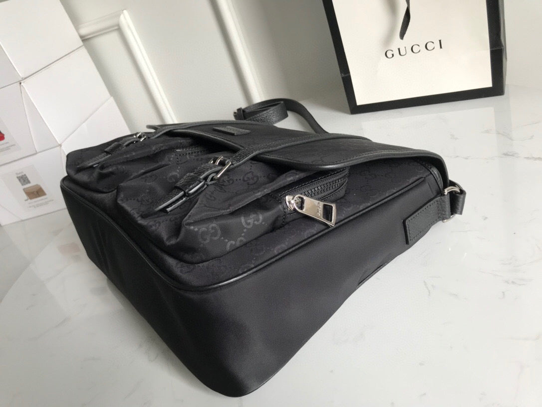 Glami Shoulder Bag Nylon Shima Black Glami Embossed For Men 13.8in/35cm Glami