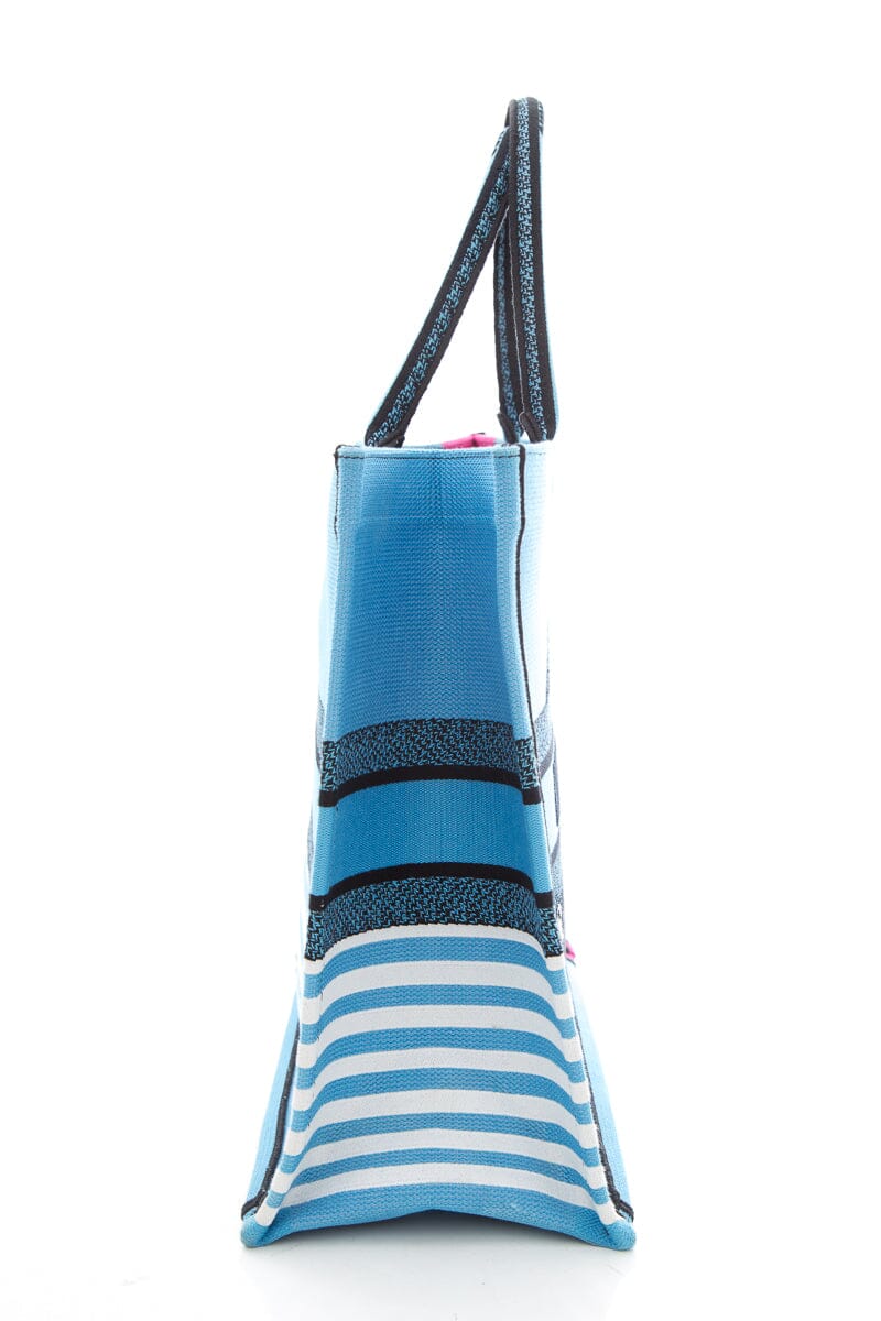 Christian Dior Pink &  Blue Zebra Printed Book Tote