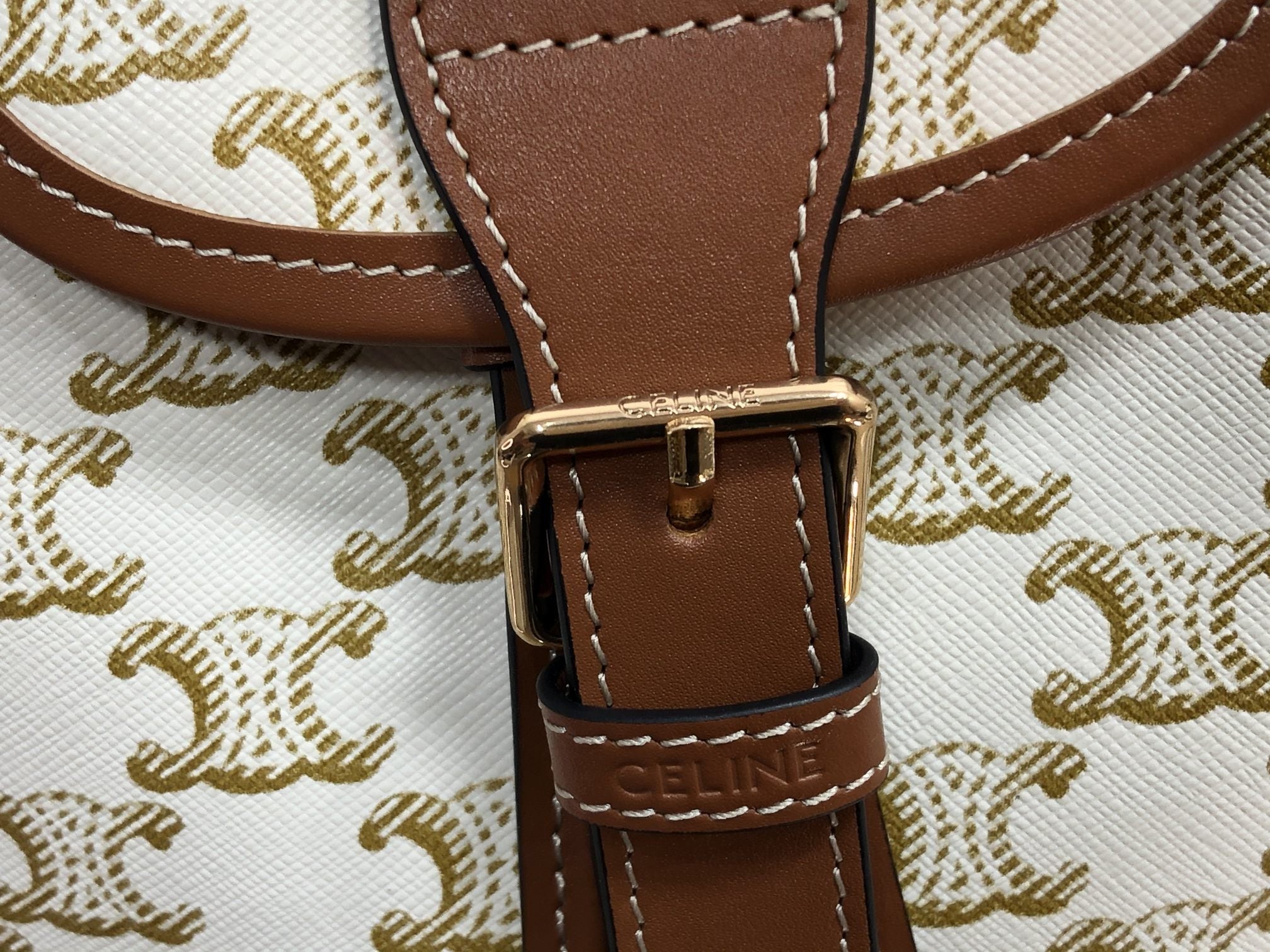 GLAMI Mini Backpack Folco In Triomphe Canvas White For Women 7in/20cm 197662CAS.01BC