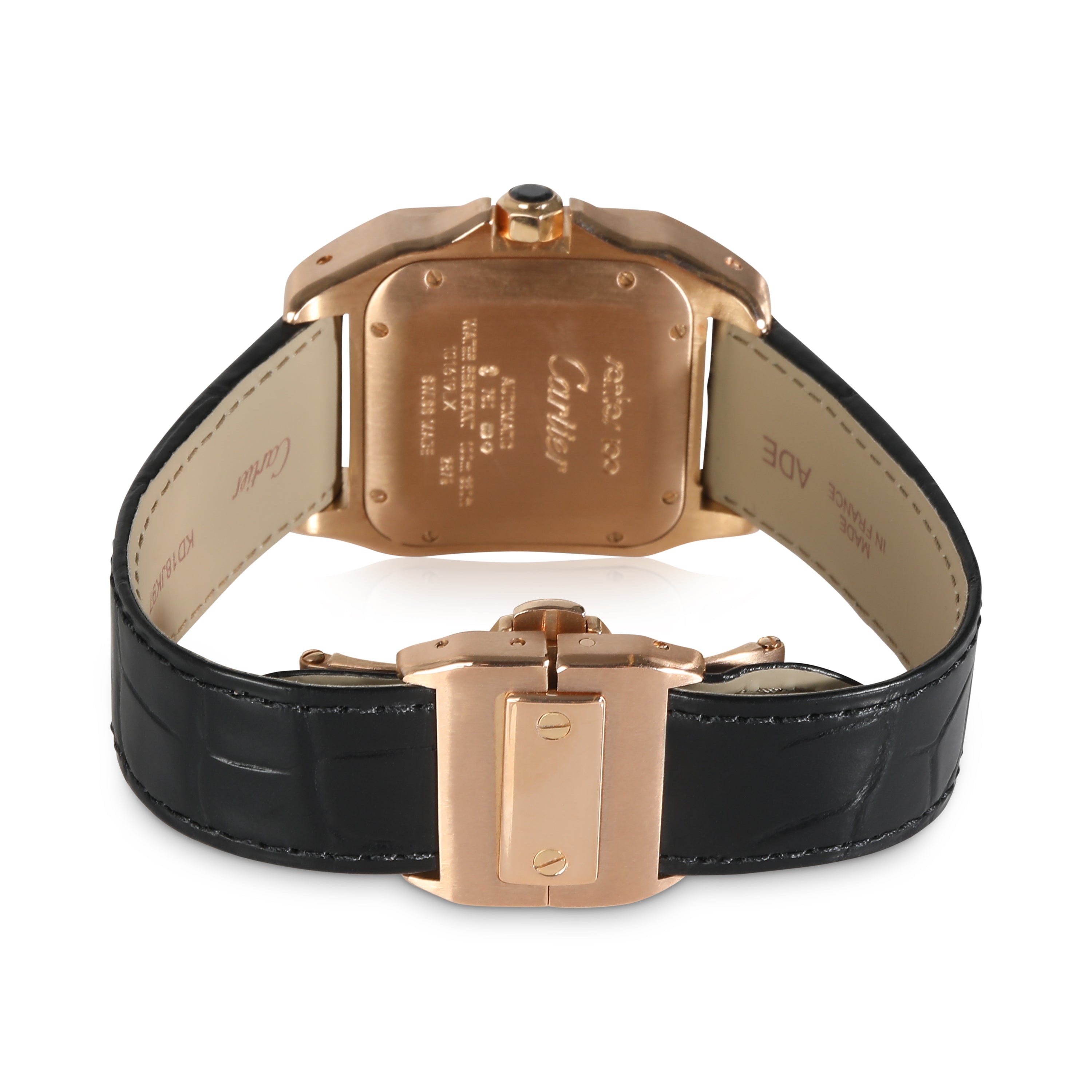 CARTIER Santos 100 de W20108Y1 Unisex Watch in 18kt Rose Gold