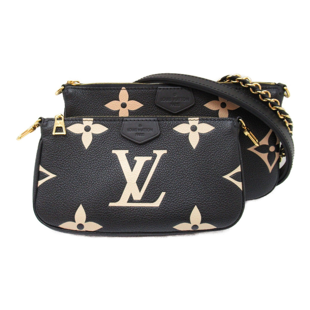 Louis Vuitton Louis Vuitton Multicolor Accessoires Handbag Leather Monogram Emplant  Black Beige M45777