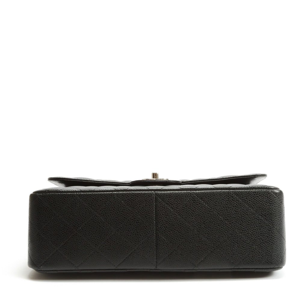 CHANEL Jumbo Double Flap- Black Caviar with Silver