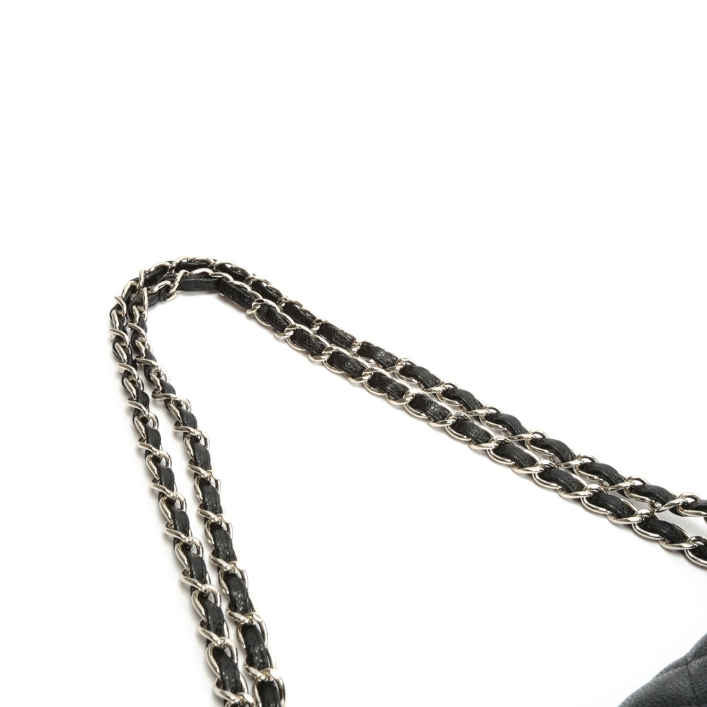 CHANEL Jumbo Double Flap- Black Caviar with Silver