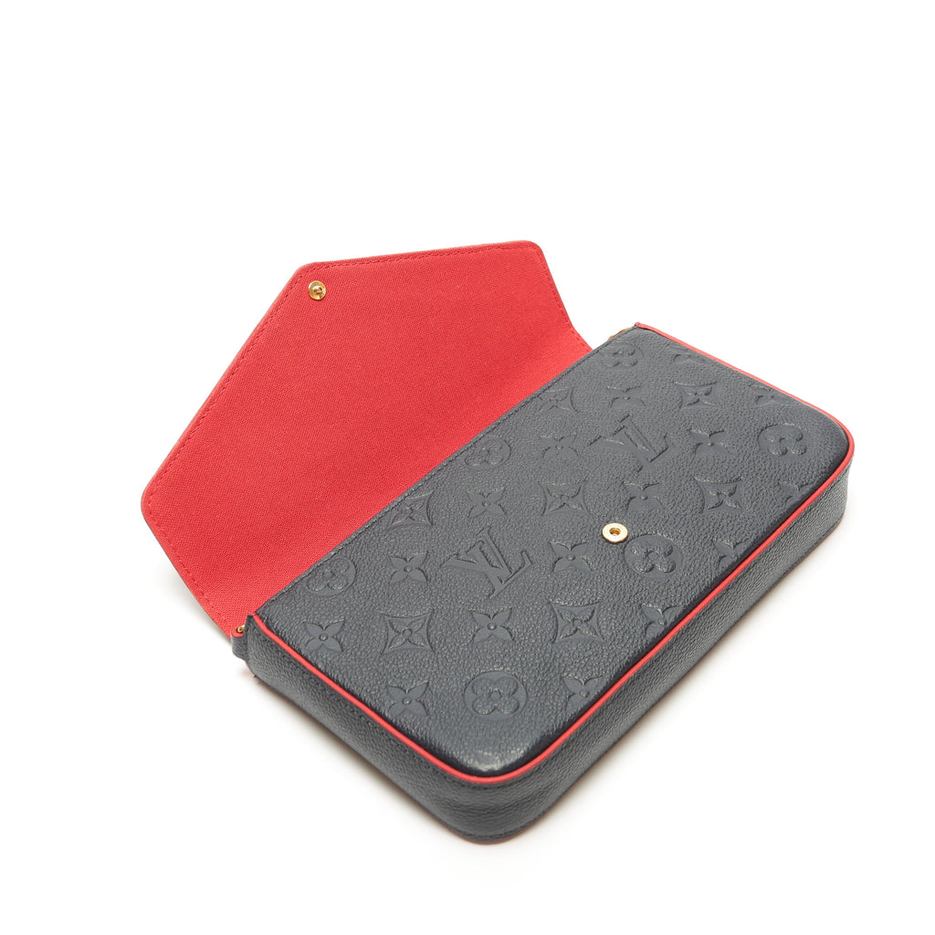 LOUIS VUITTON Felicie Pochette Navy Empreinte (3pc)