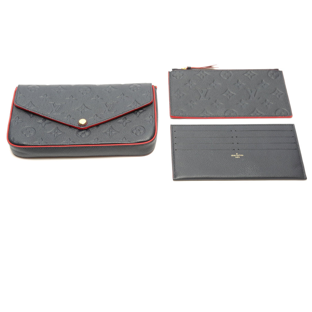 LOUIS VUITTON Felicie Pochette Navy Empreinte (3pc)