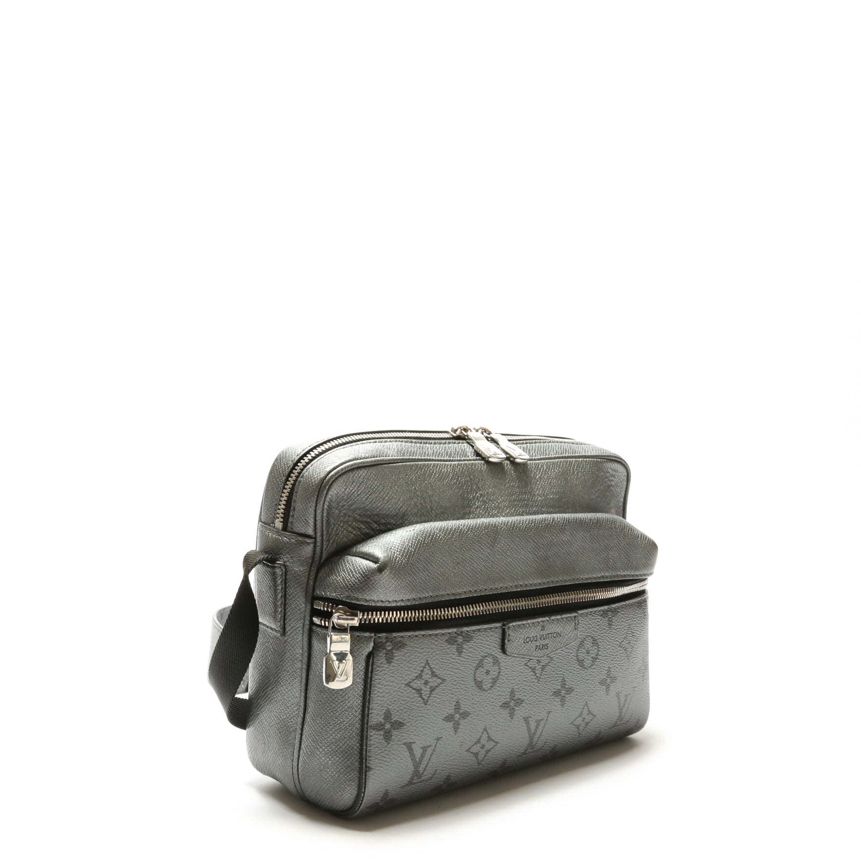LOUIS VUITTON Outdoor Messenger Silver Taiga-OUTLET FINAL SALE