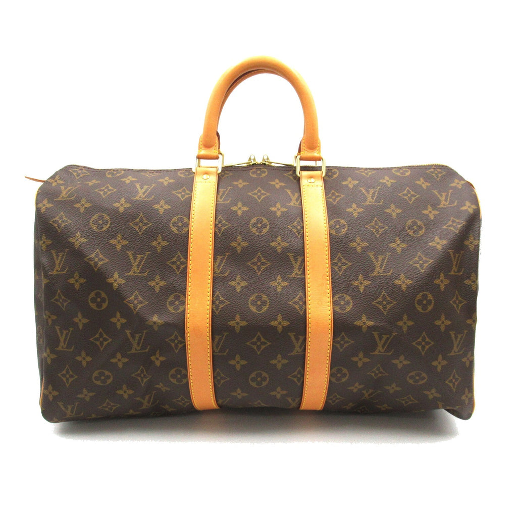 Louis Vuitton Keepall 45 Boston Bag PVC Coated Canvas Monogram Brown M41428