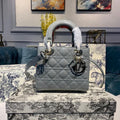 GLAMI Small Lady Bag Gold Toned Hardware Patent Light Grey For Women 20cm/8in CD M0538ILOI_M41G