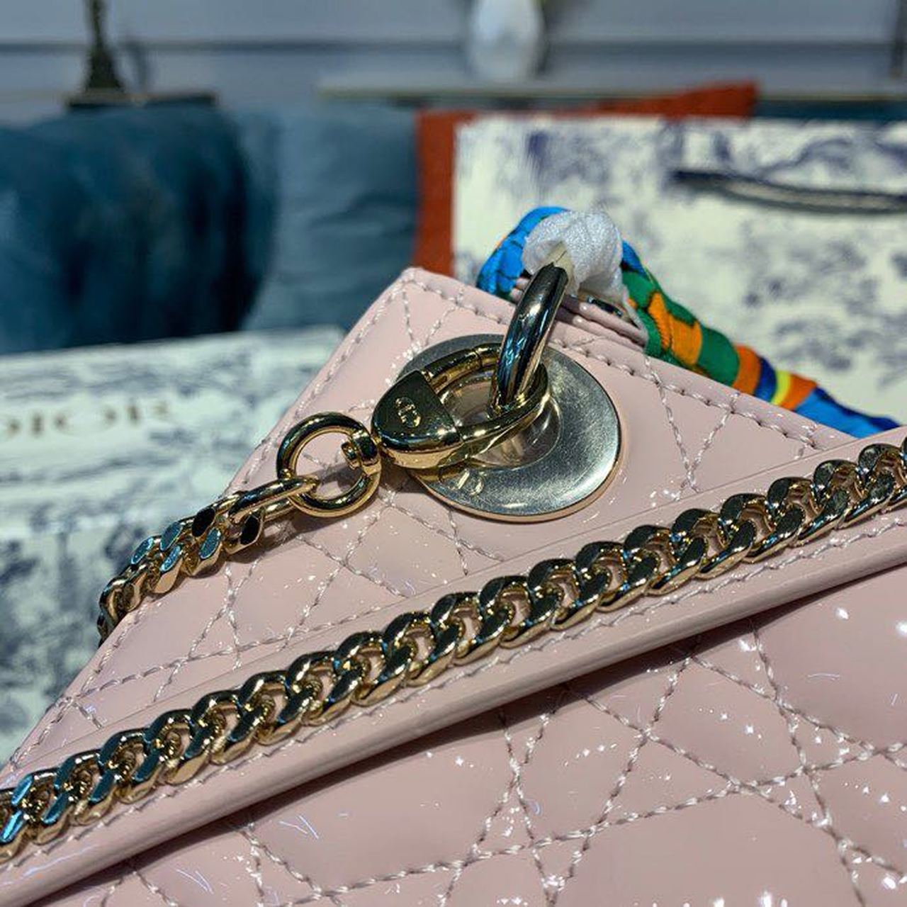 GLAMI Mini Lady Bag with Chain Gold Toned Hardware Spring/Summer Collection, Light Pink, For Women WomenÃ¢â‚¬â„¢s Handbags, 18cm CD M0505OADU_M15P