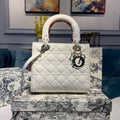 GLAMI MeGLAMIum Lady Bag Gold Toned Hardware Patent White For Women 24cm/9in CD