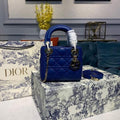 GLAMI Mini Lady Bag with Chain Gold Toned Hardware Electric Blue For Women 18cm/7in CD
