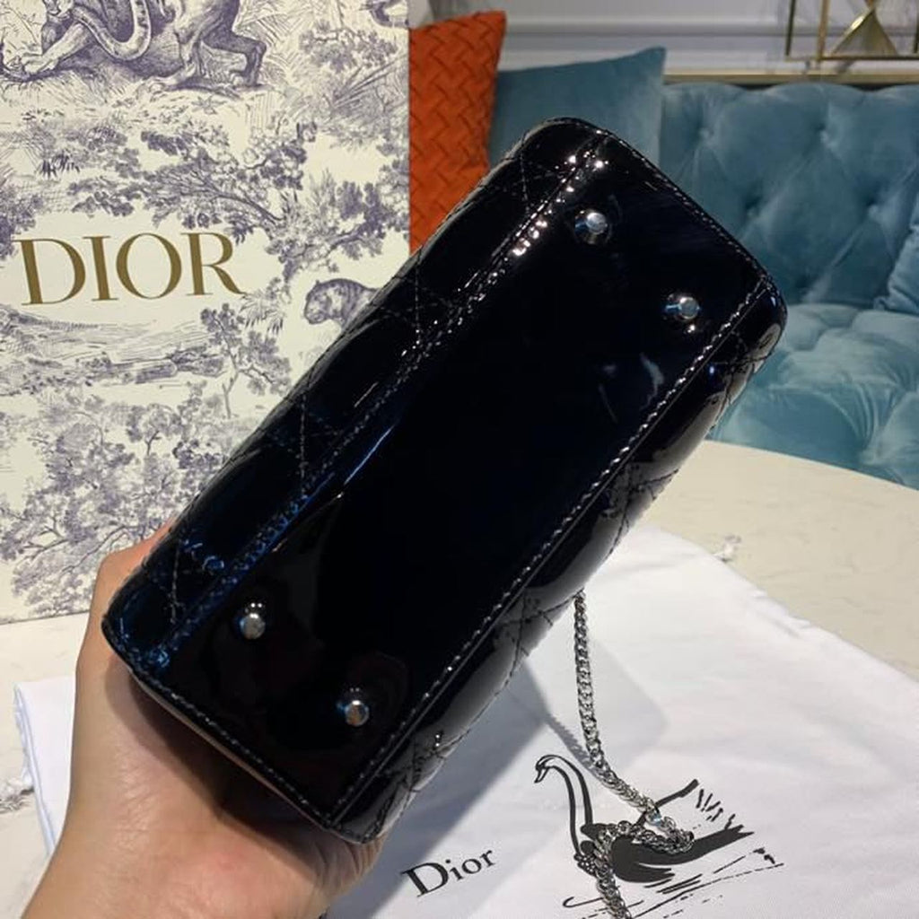 GLAMI Mini Lady Bag with Chain Silver Hardware Spring/Summer Collection, Black, For Women WomenÃ¢â‚¬â„¢s Handbags, 18cm CD M0505PCAL_M900