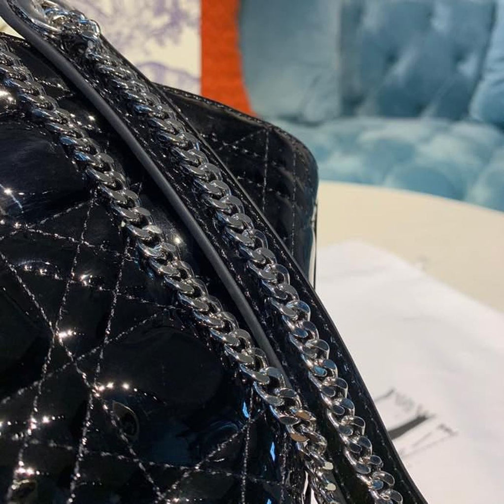 GLAMI Mini Lady Bag with Chain Silver Hardware Spring/Summer Collection, Black, For Women WomenÃ¢â‚¬â„¢s Handbags, 18cm CD M0505PCAL_M900
