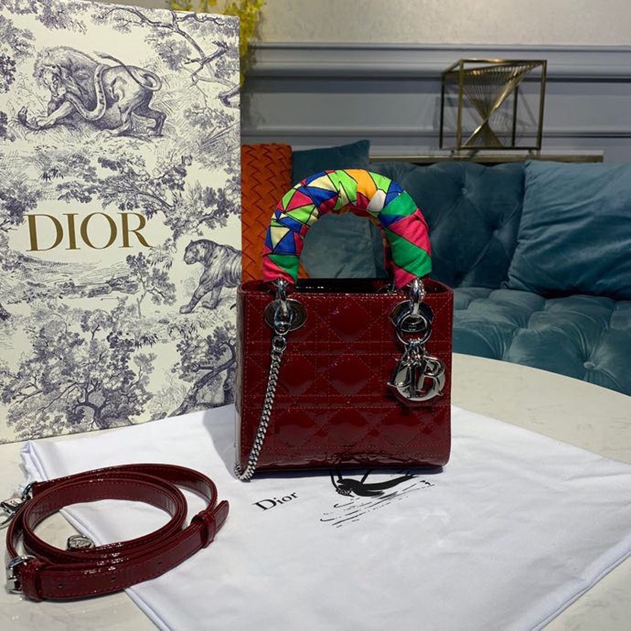 GLAMI Mini Lady Bag with Chain Silver Hardware Spring/Summer Collection, Burgundy, For Women WomenÃ¢â‚¬â„¢s Handbags, 18cm CD M0505OCAL