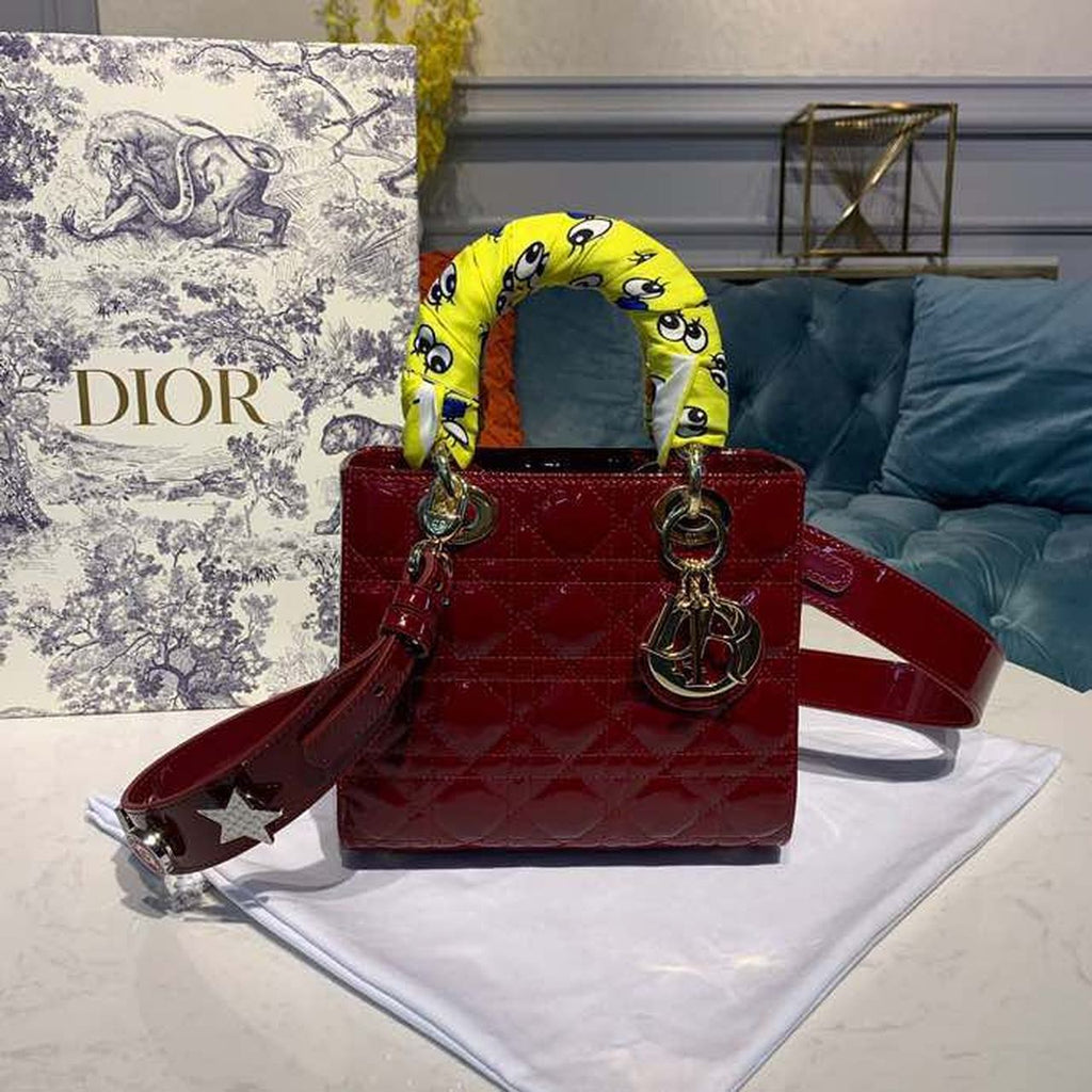 GLAMI Small Lady Bag with Chain Gold Toned Hardware Burgundy For Women 20cm/8in CD M0538OWCB_M323