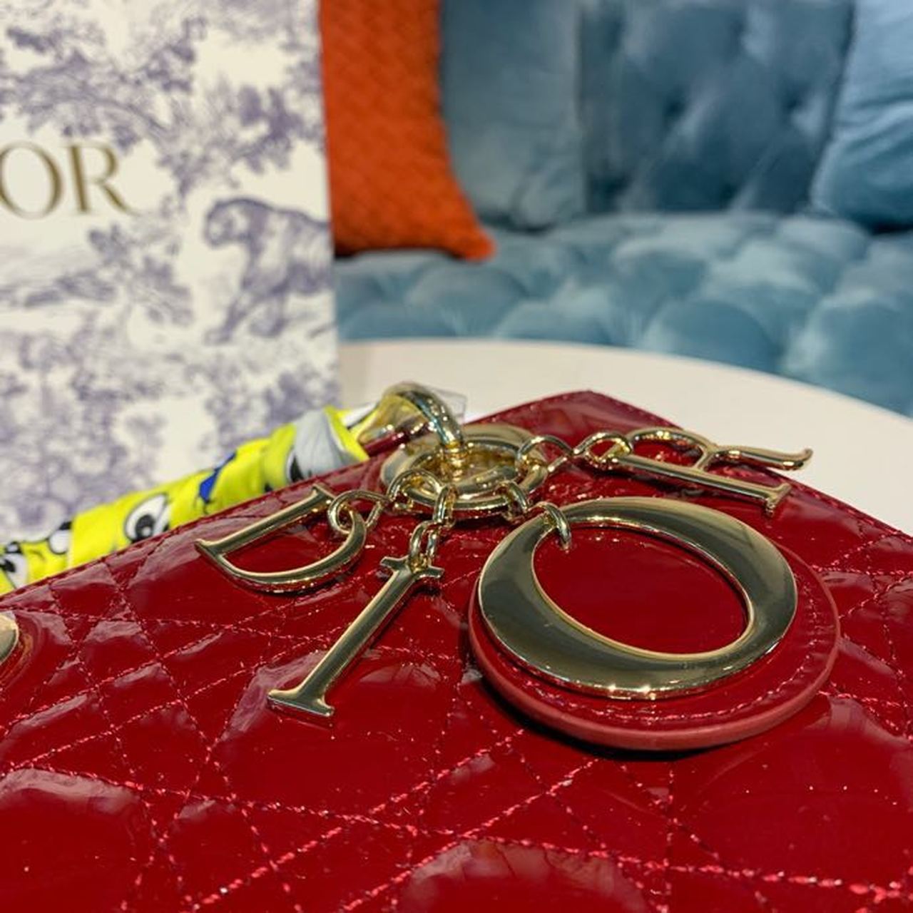 GLAMI Small Lady Bag with Chain Gold Toned Hardware Burgundy For Women 20cm/8in CD M0538OWCB_M323
