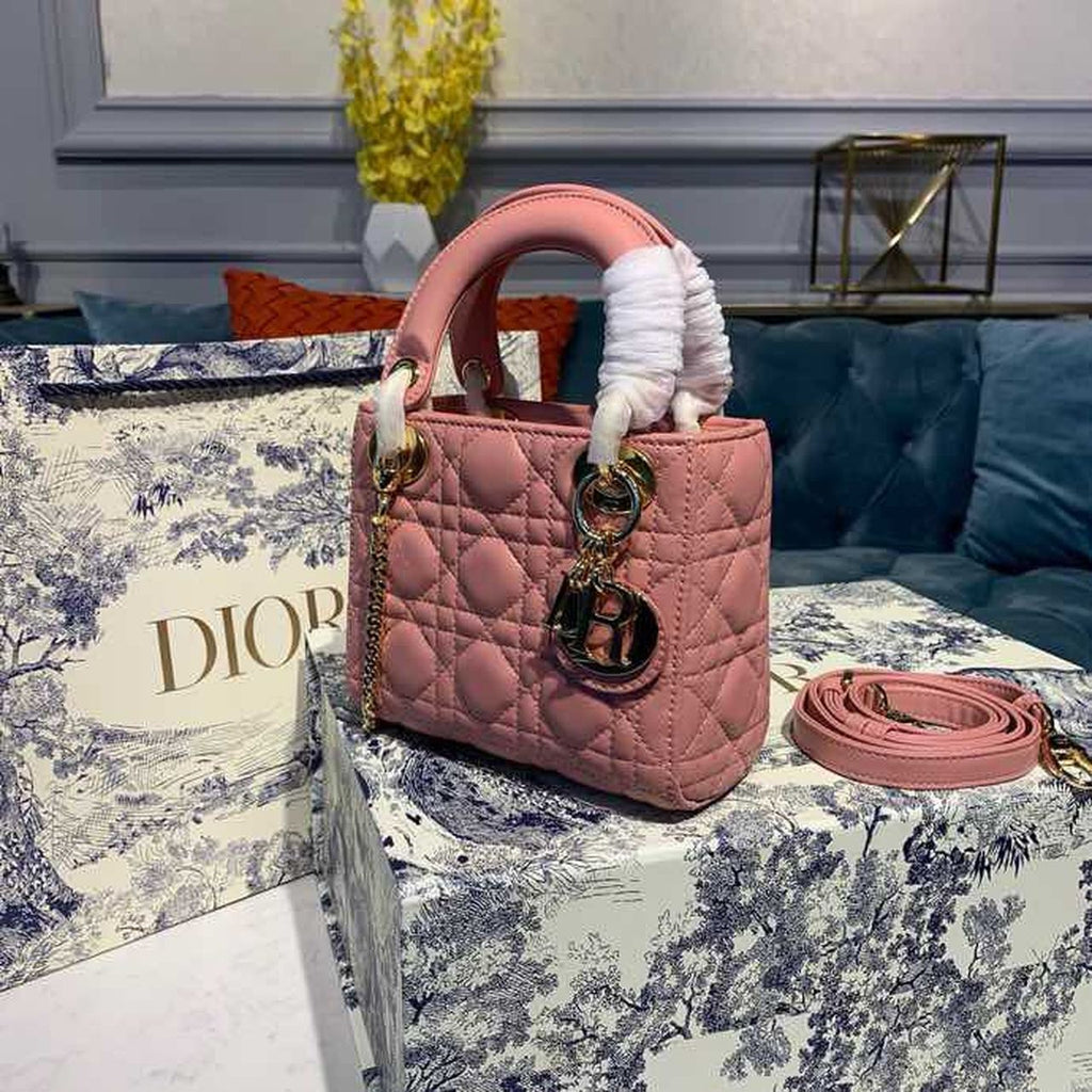 GLAMI Mini Lady Bag Blush Cannage Sorbet Pink For Women 6.5in/18cm CD