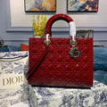 GLAMI Large Lady Bag Gold Toned Hardware Cherry Red Patent For Women 12.5in/32cm CD