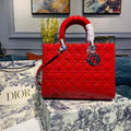 GLAMI Large Lady Bag Silver Hardware Red Patent For Women 12.5in/32cm CD