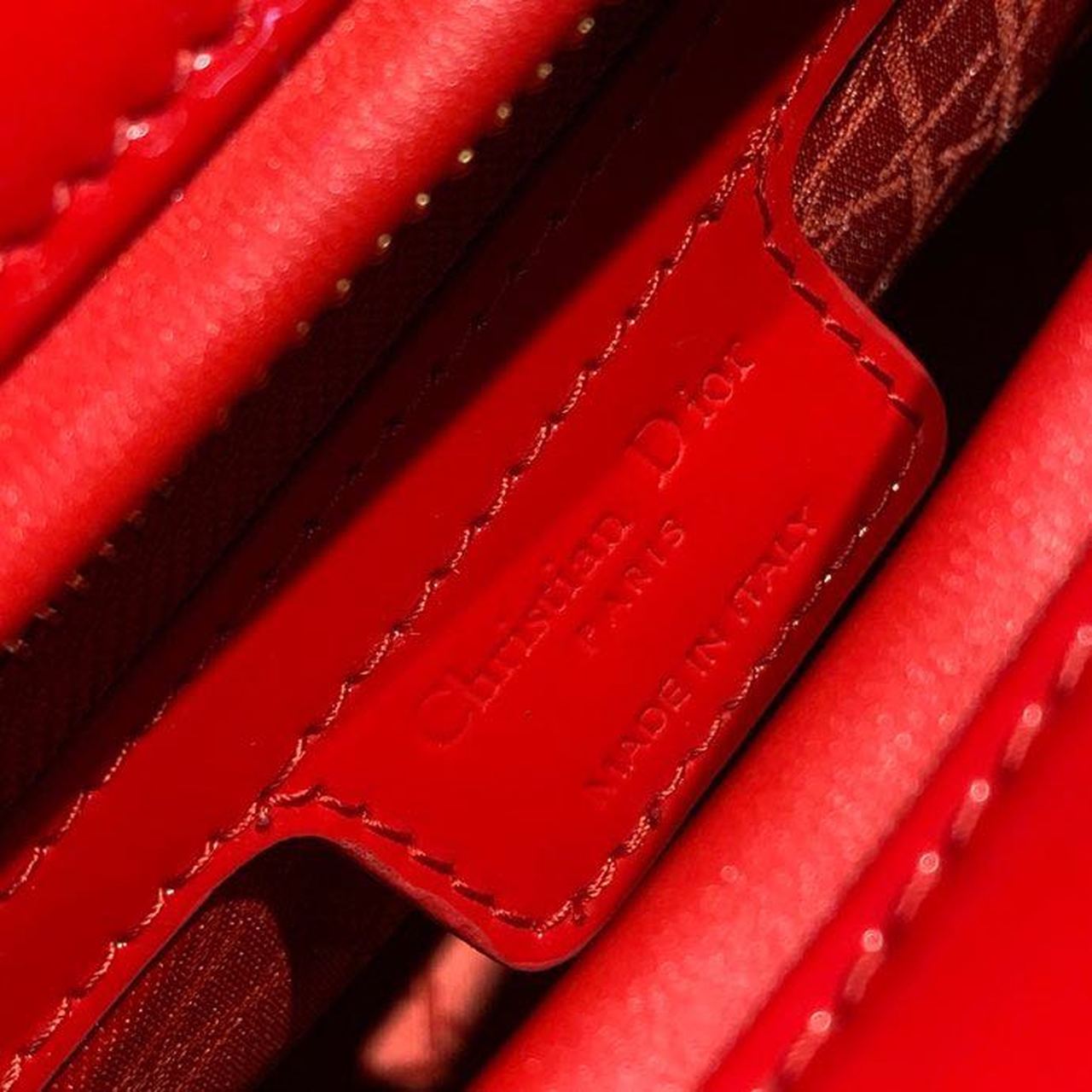 GLAMI Large Lady Bag Gold Toned Hardware Red Patent For Women 12.5in/32cm CD