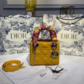 GLAMI Mini Lady Bag with Chain Silver Hardware Spring/Summer Collection, Yellow, For Women WomenÃ¢â‚¬â„¢s Handbags, 18cm CD