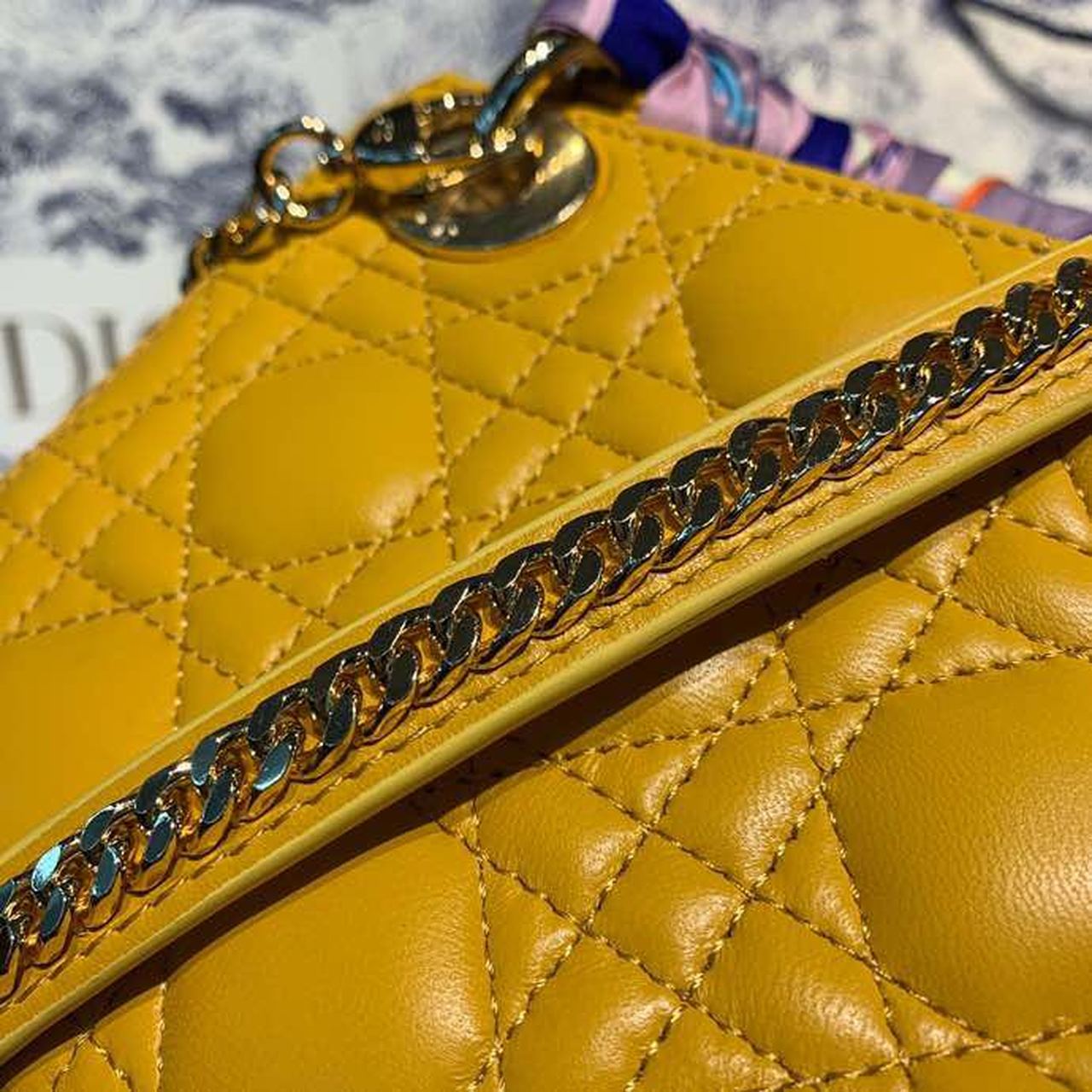 GLAMI Mini Lady Bag with Chain Silver Hardware Spring/Summer Collection, Yellow, For Women WomenÃ¢â‚¬â„¢s Handbags, 18cm CD